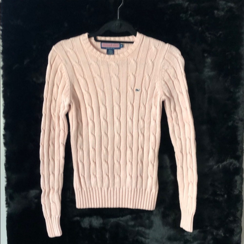 Vinyard Vines Pink Cable Knit Sweater